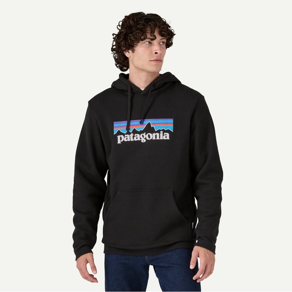 Patagonia Men’s Black P-6 Logo Uprisal Hoody, comfortable pullover, size large - Picture 6 of 7